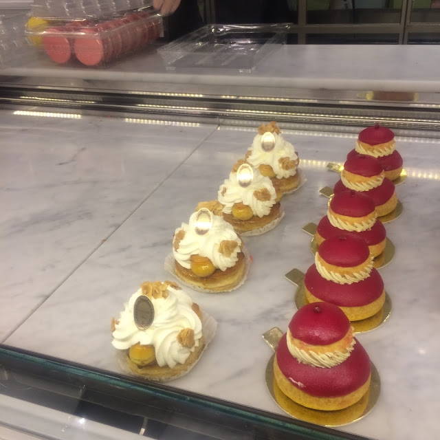 Some french delicious looking pastries in Paris