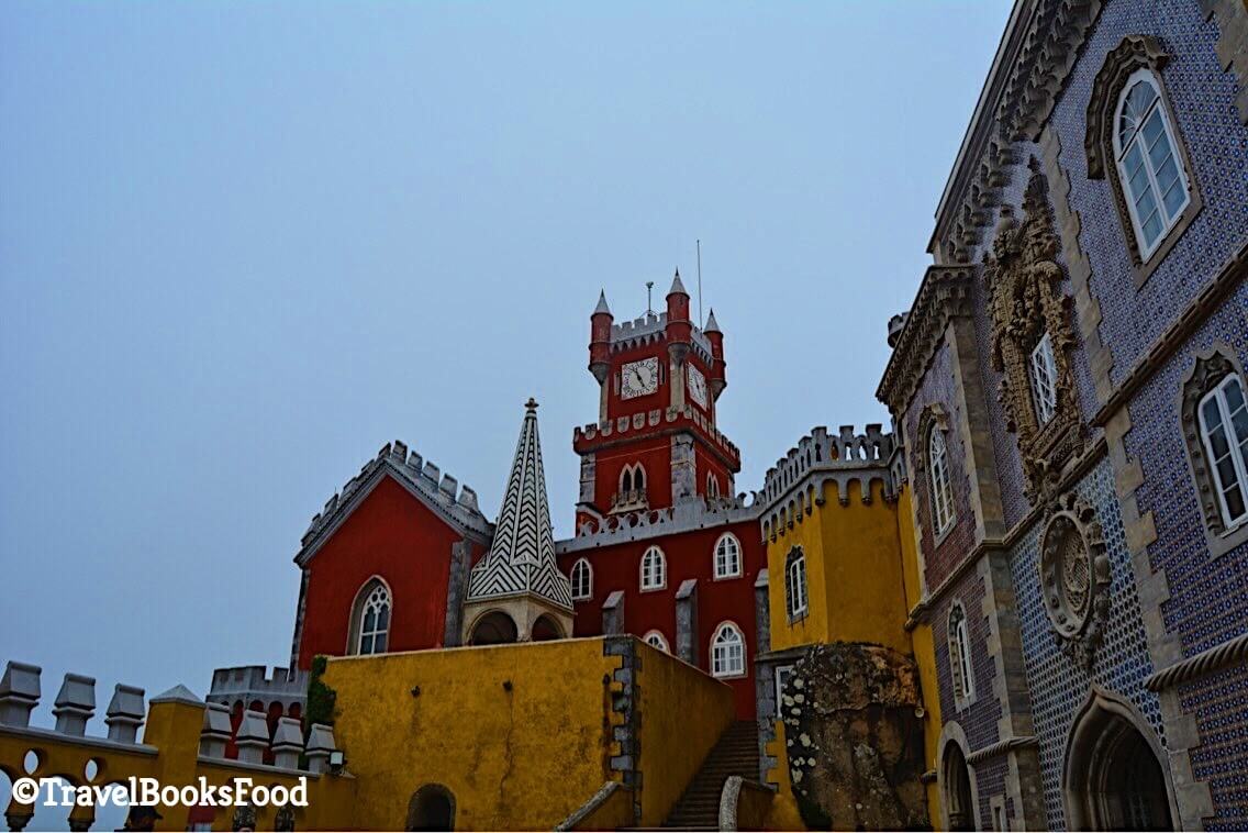 This is another view of the Pena Palace. This is red, orange and violet parts of the palace 