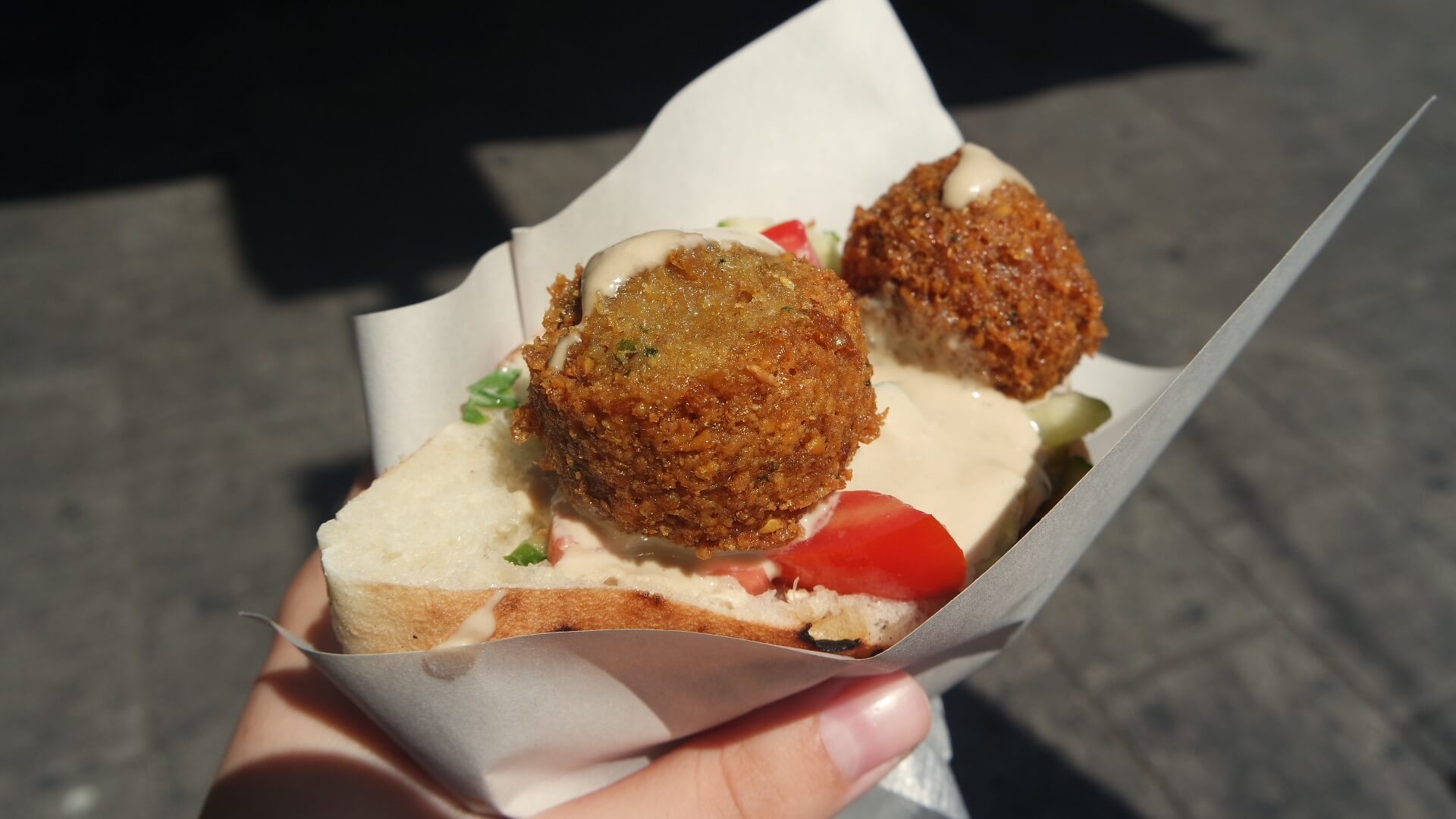 A photo of vegetarian falafel found in Israel