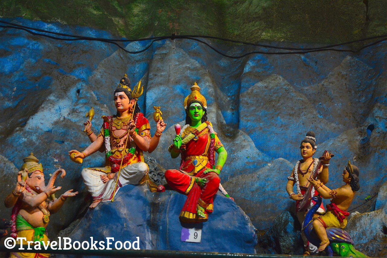 Hindu deities inside the Batu Caves in Malaysia