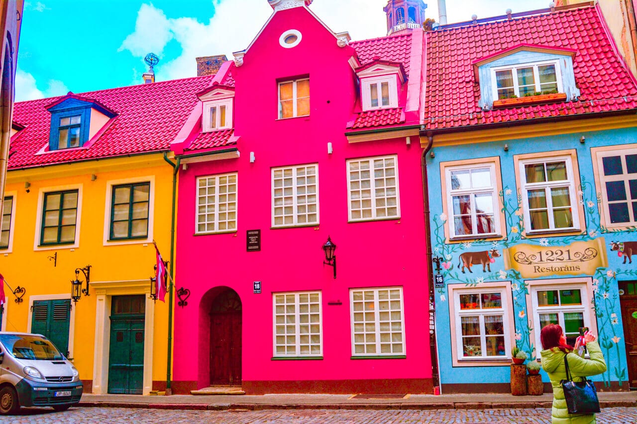Some of the colourful houses in Riga, Latvia